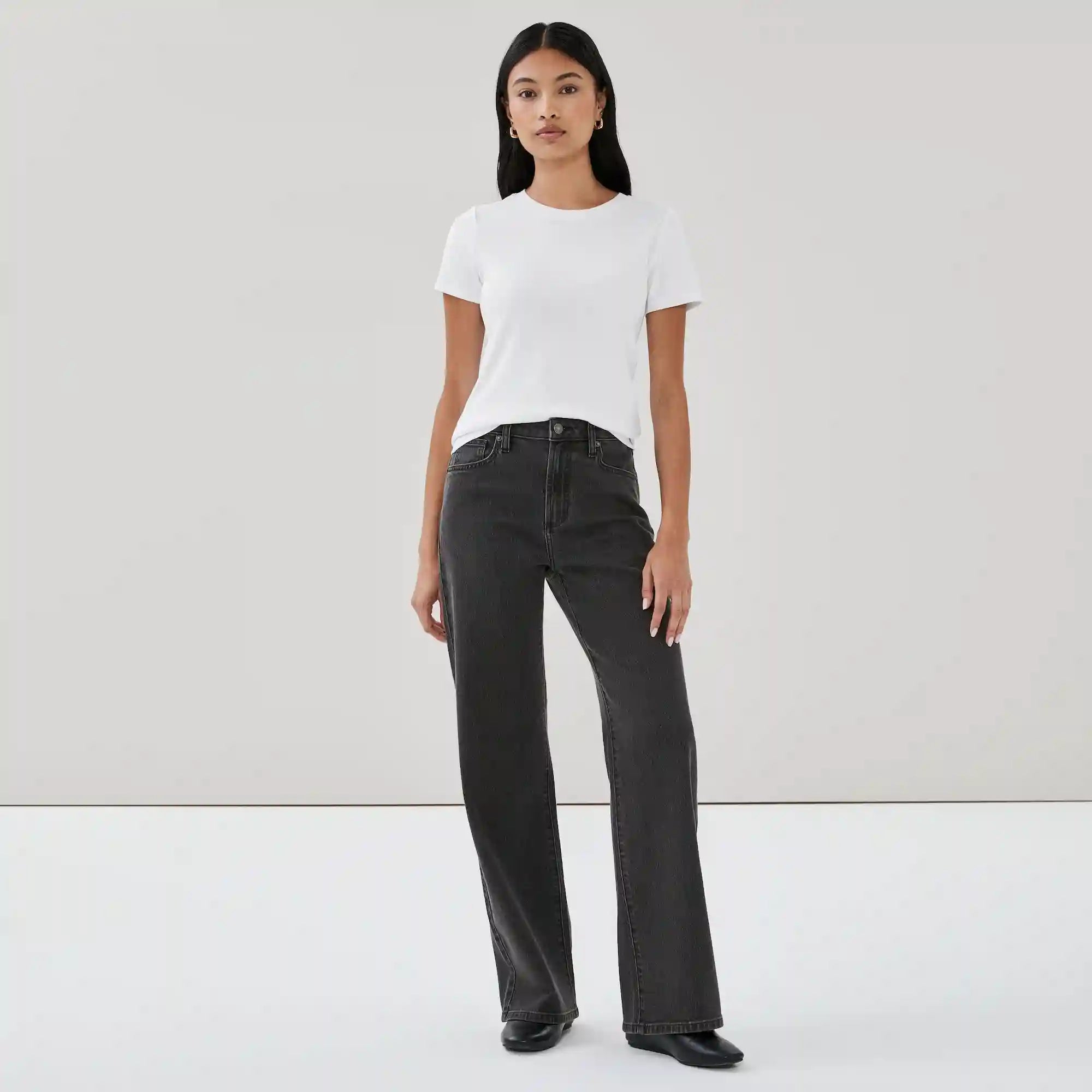 Black Wash Wide Leg Jean
