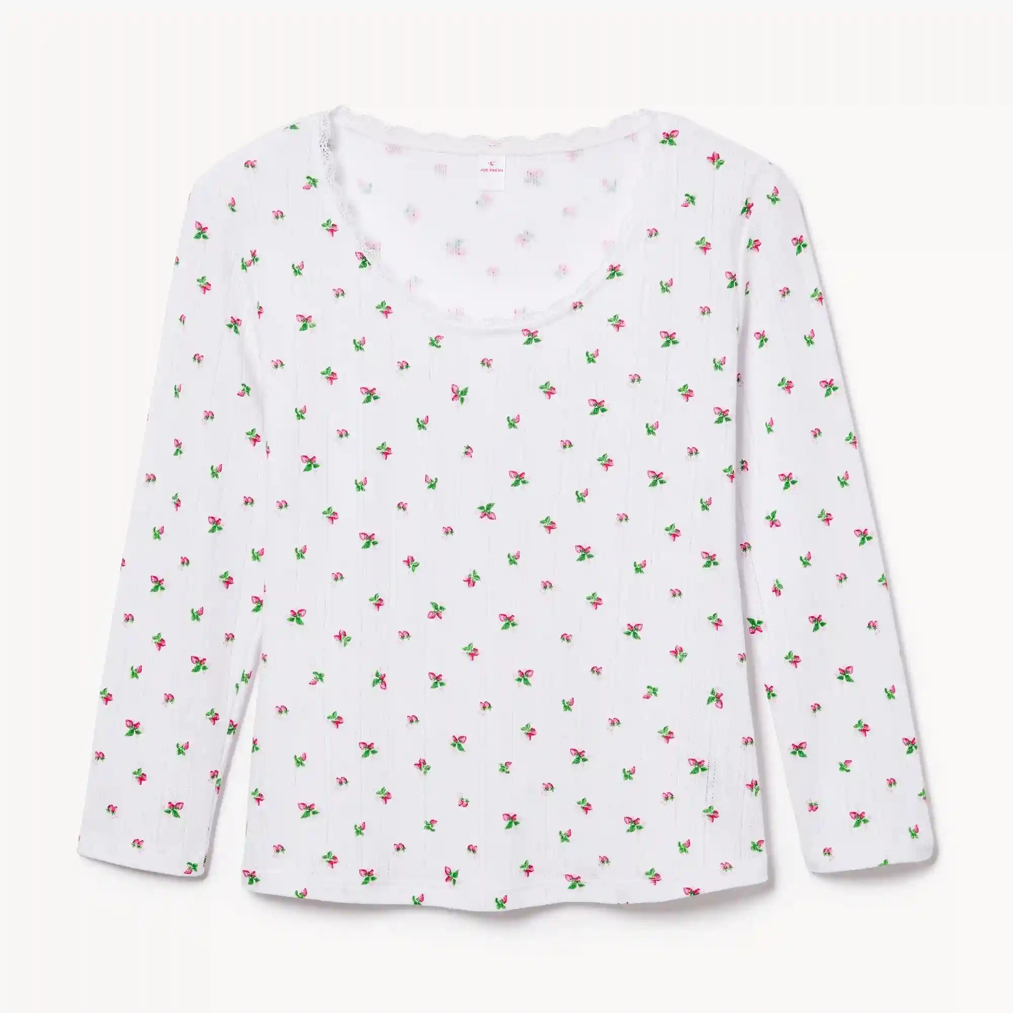 Pointelle Printed Sleep Top