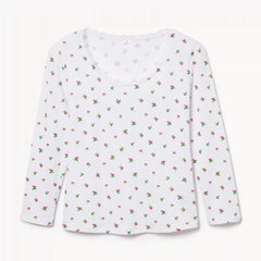 Pointelle Printed Sleep Top