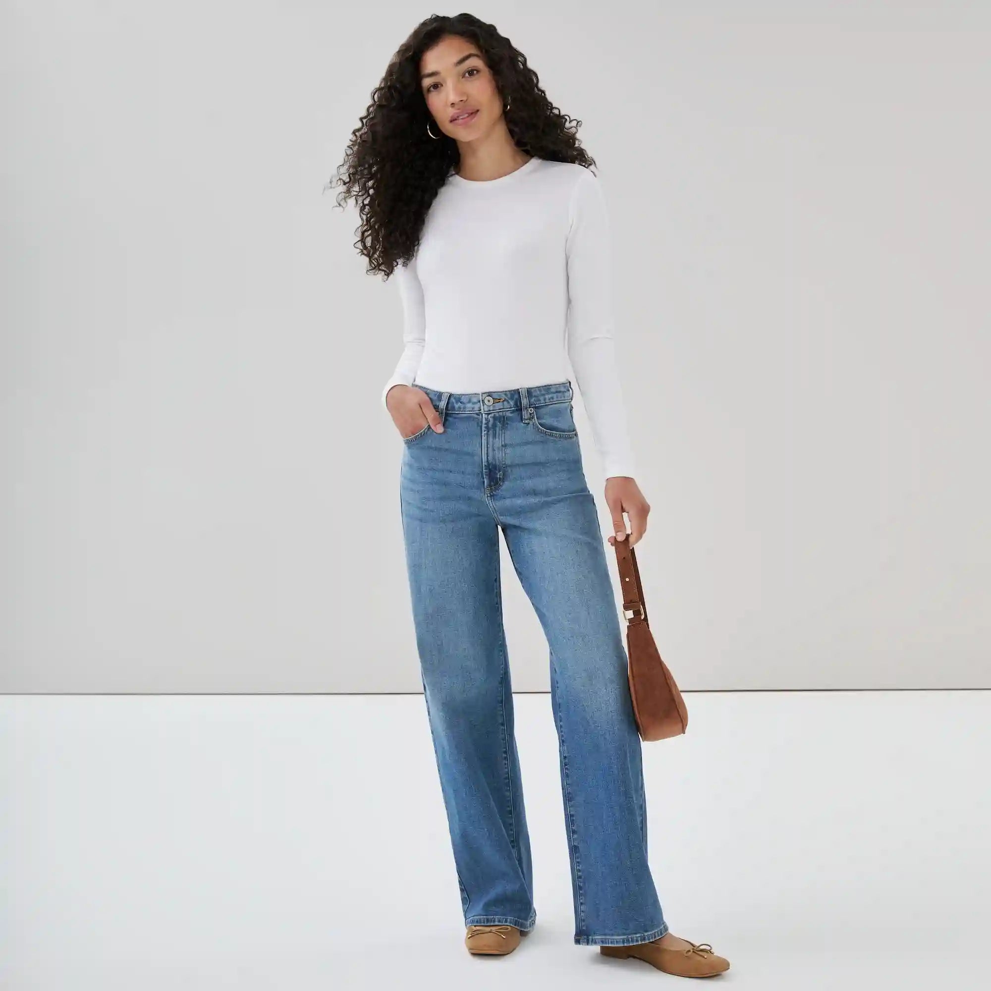 High Rise Wide Leg Jean