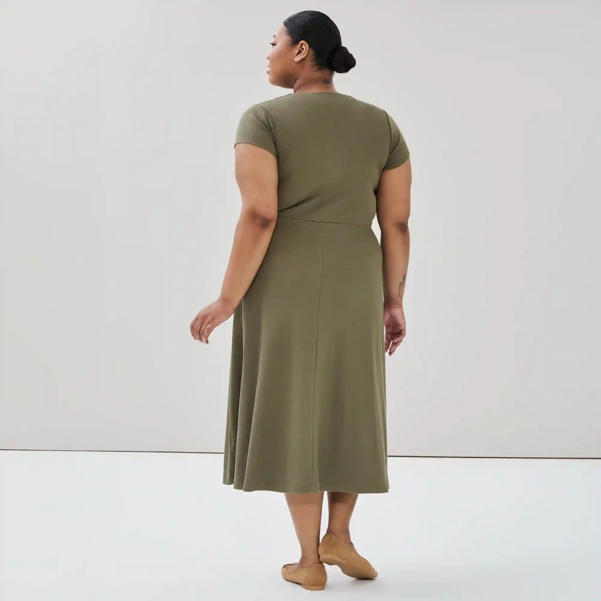 Women+ Button Front Midi Dress