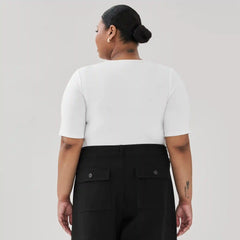 Women+ Ribbed Quarter Sleeve T-Shirt