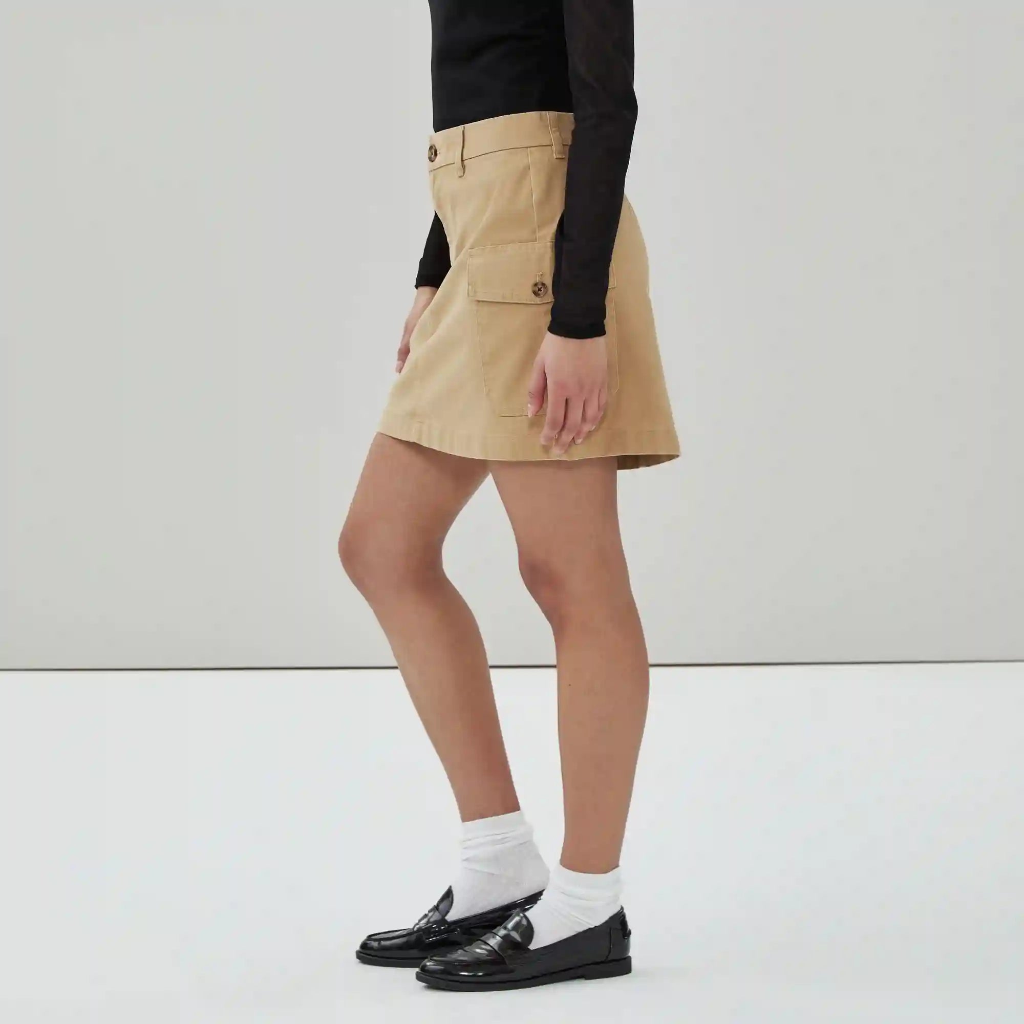 Chino Cargo Mini Skirt