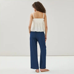 Pintuck Lace Peplum Top