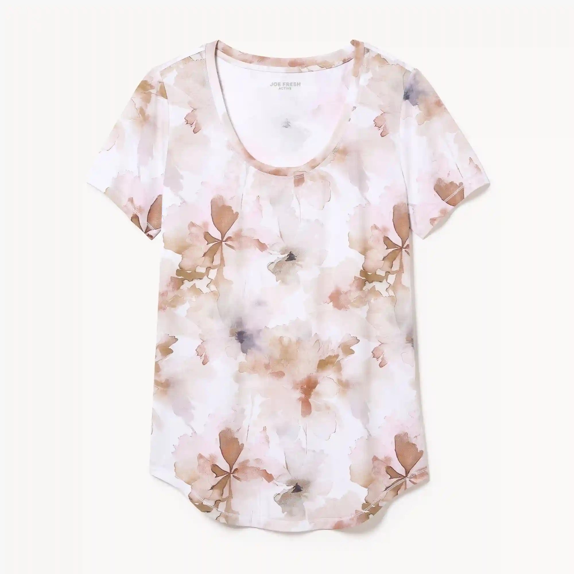 Active Printed Scoop Neck T-Shirt