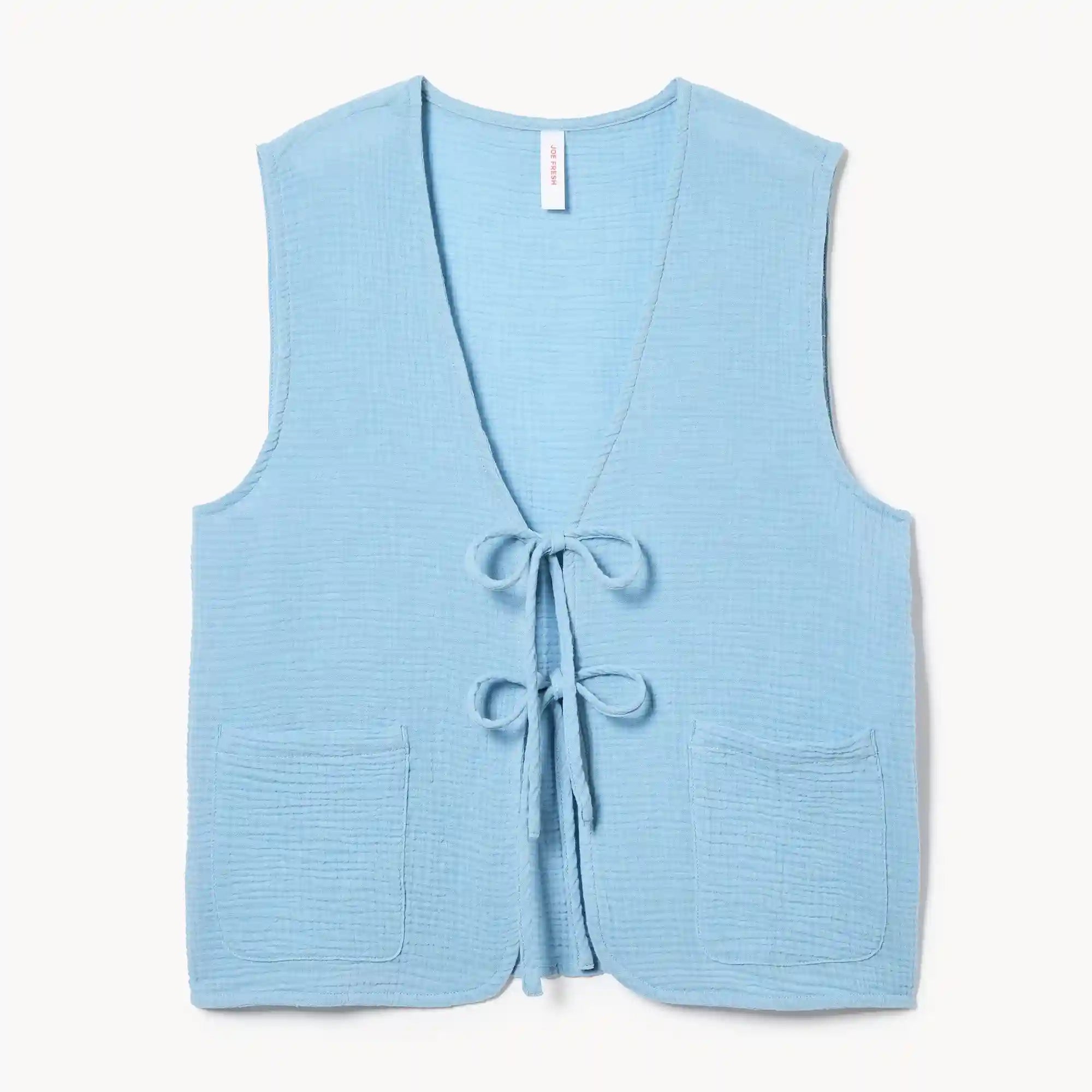 Crinkle Gauze Tie Top