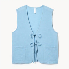 Crinkle Gauze Tie Top