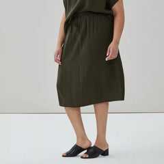 Women+ Gauze Pull-On Midi Skirt