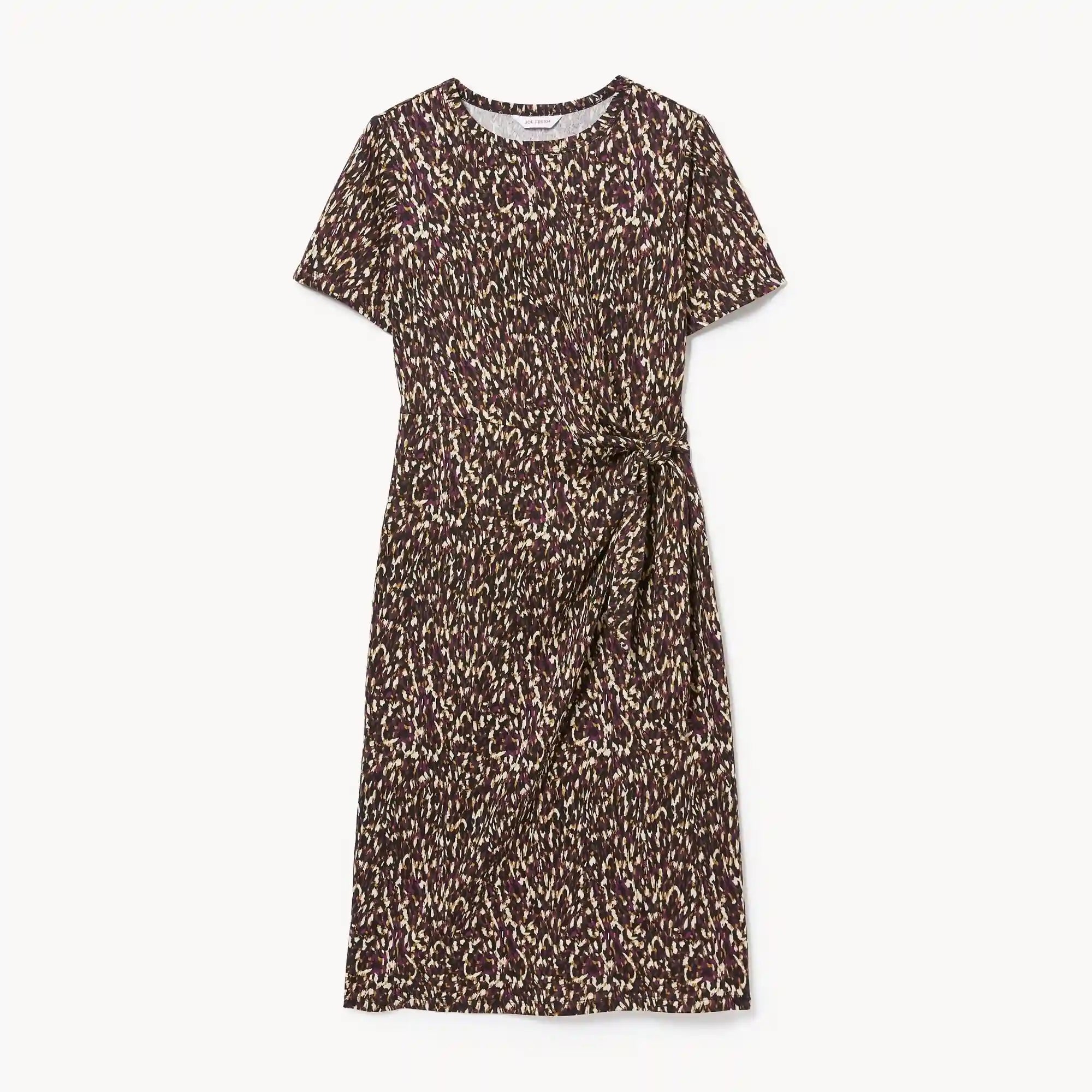 Printed Tie Up Midi Dress