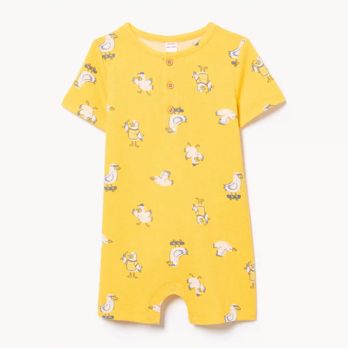 Baby Boys' Waffle Knit Printed Romper