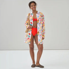 Gauze Printed Cover-Up Shirt