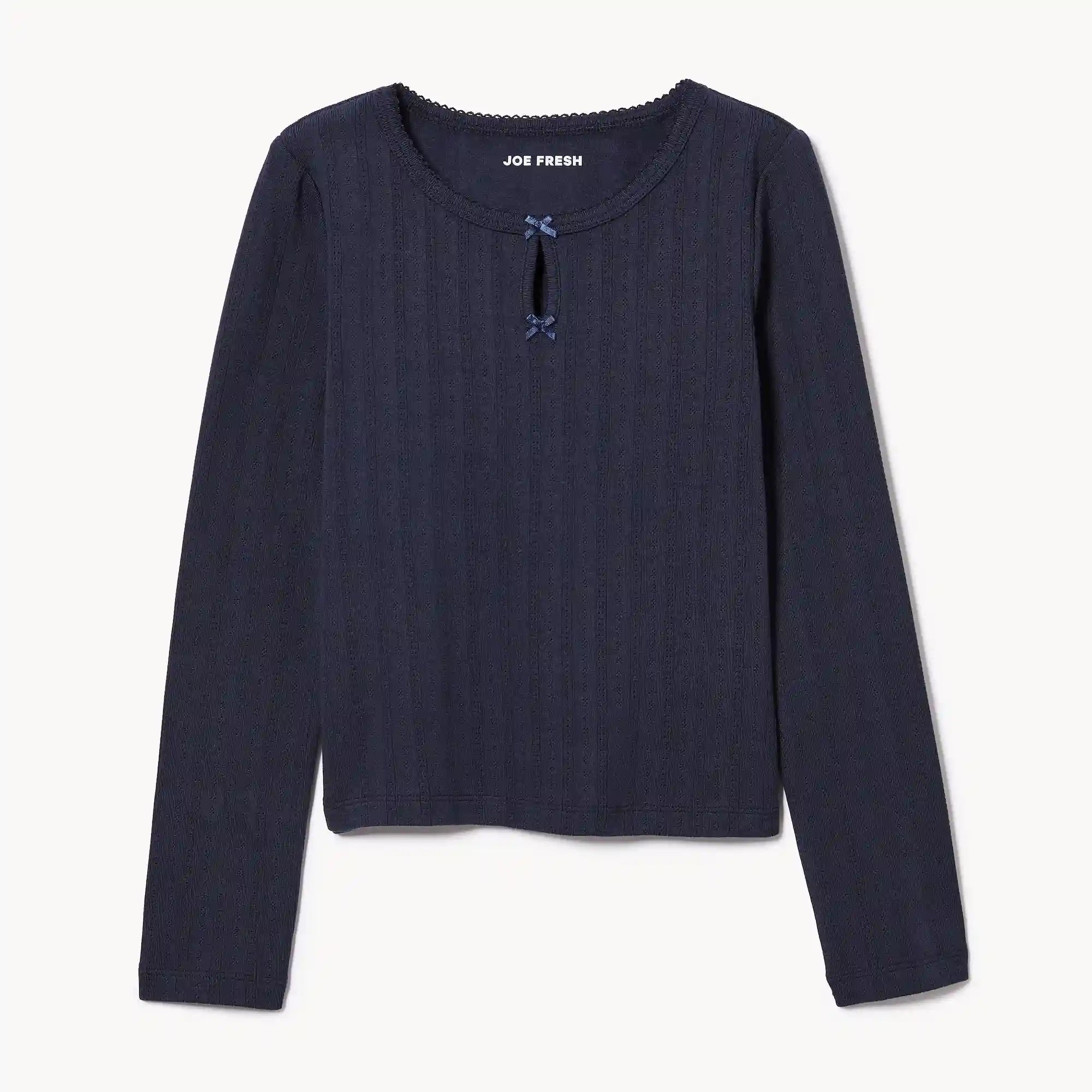 Kid Girls' Pointelle Long Sleeve Top