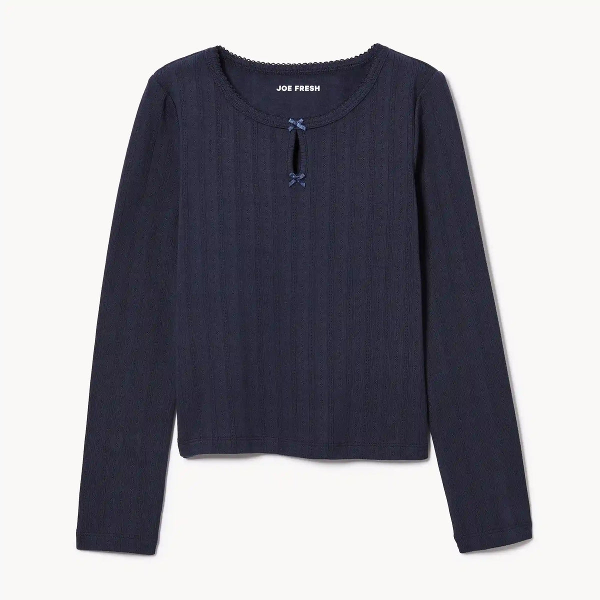 Kid Girls' Pointelle Long Sleeve Top