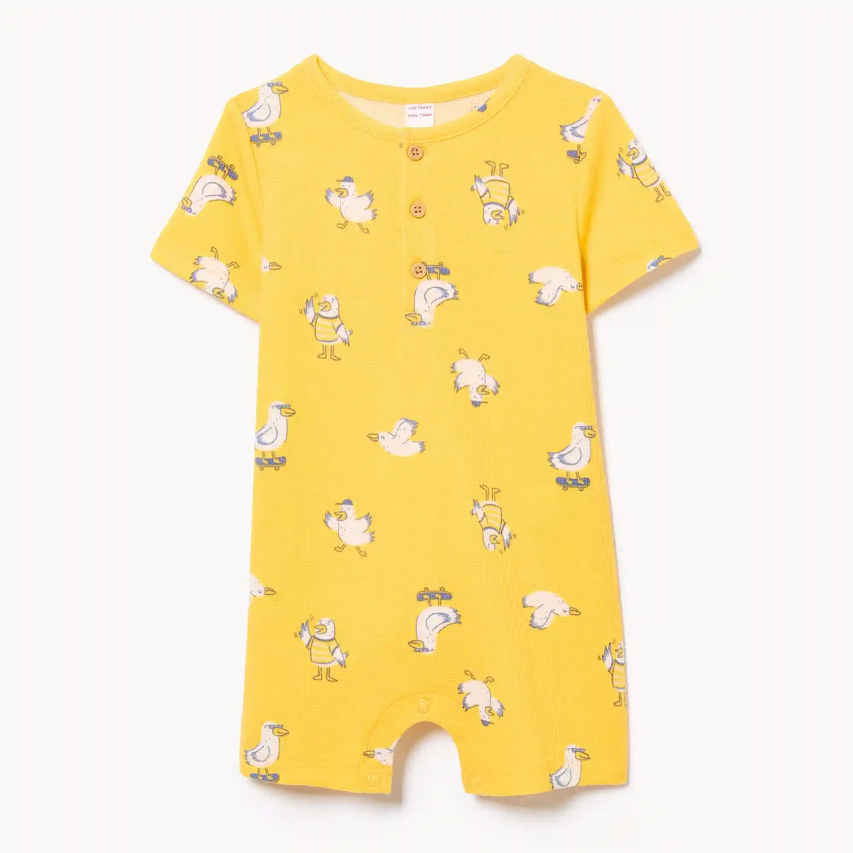 Baby Boys' Waffle Knit Printed Romper