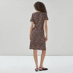 Printed Tie Up Midi Dress