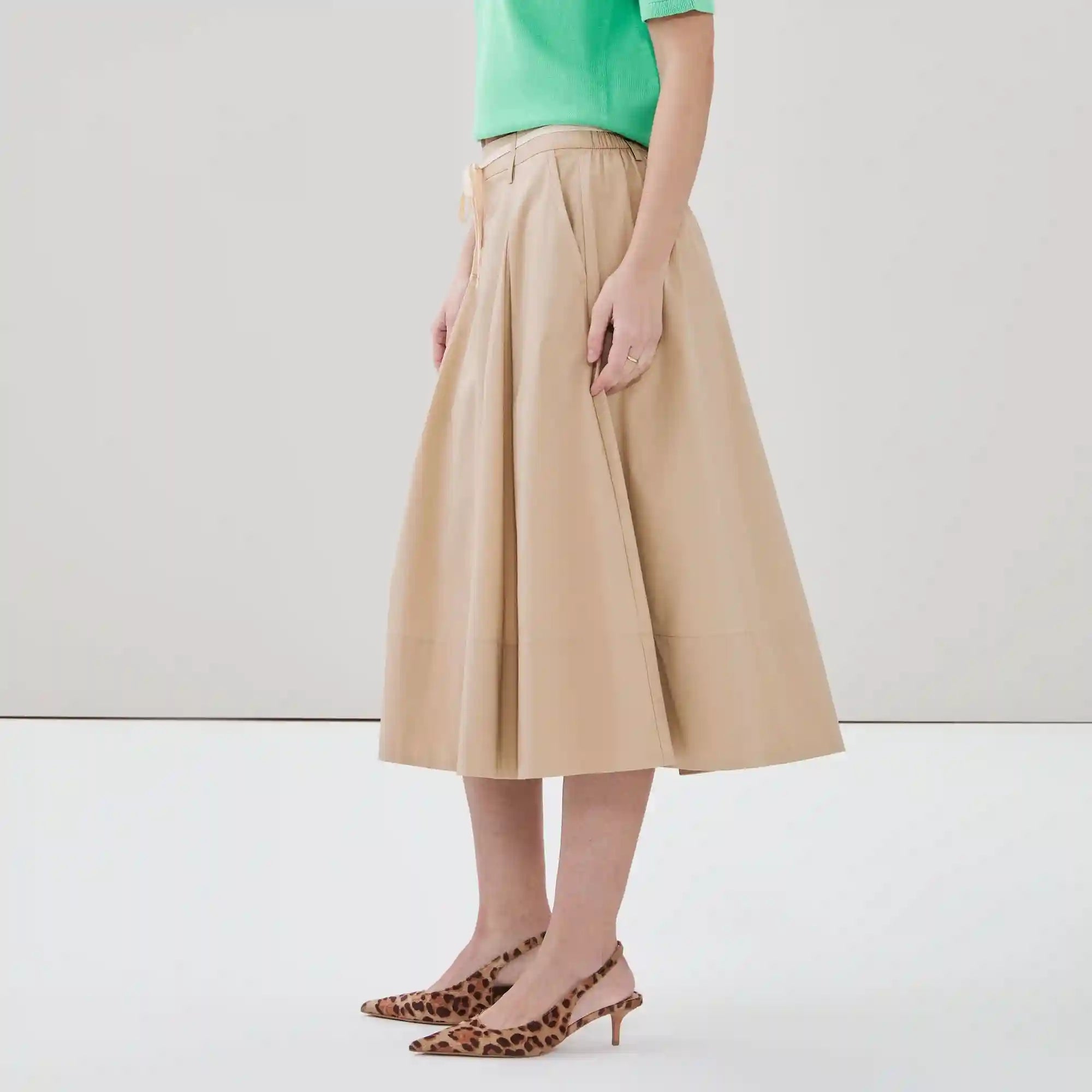 Flared Midi Skirt