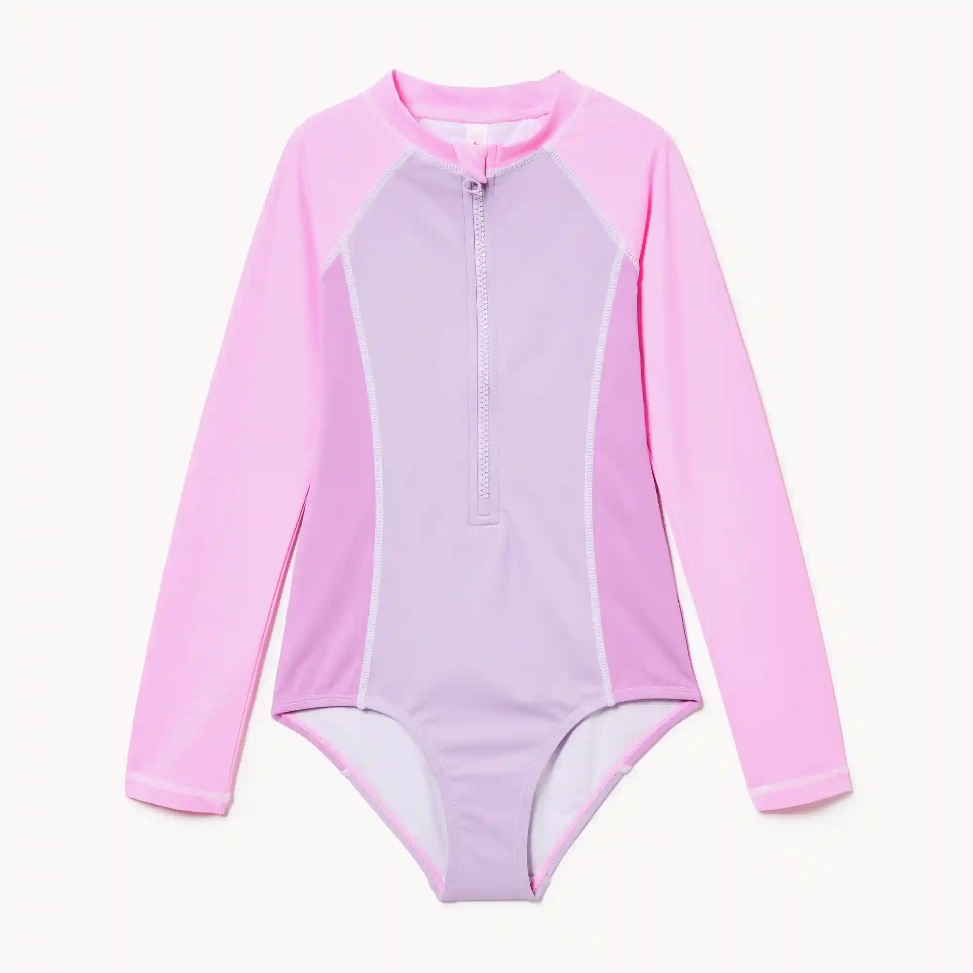 Kid Girls' Long Sleeve Rash Guard Swimsuit