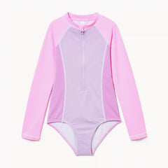 Kid Girls' Long Sleeve Rash Guard Swimsuit