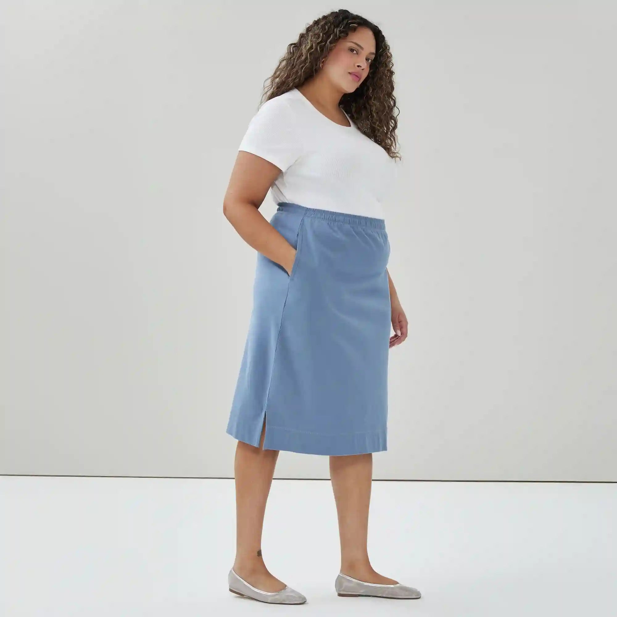 Women+ Heavyweight Cotton Midi Skirt