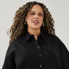 Women+ Linen Cotton Button-Up Shirt