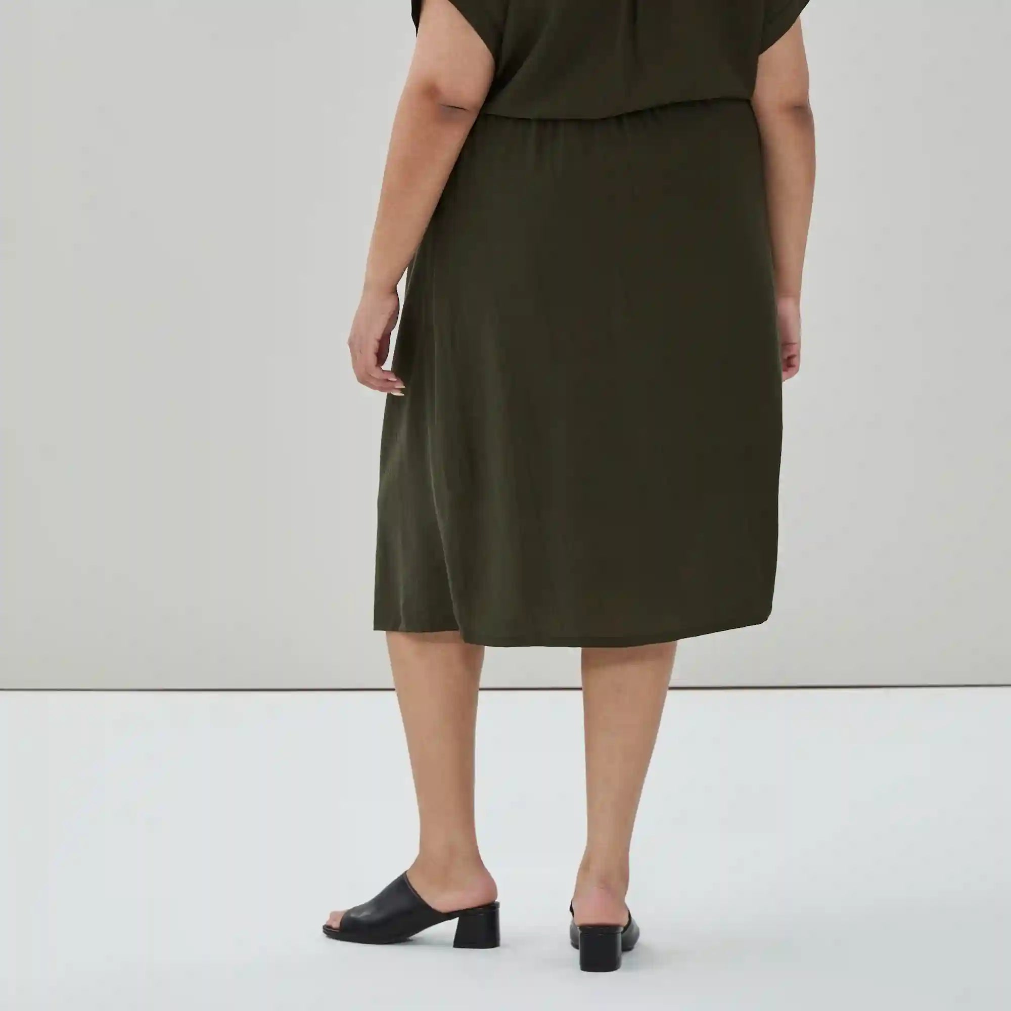 Women+ Gauze Pull-On Midi Skirt