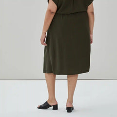 Women+ Gauze Pull-On Midi Skirt