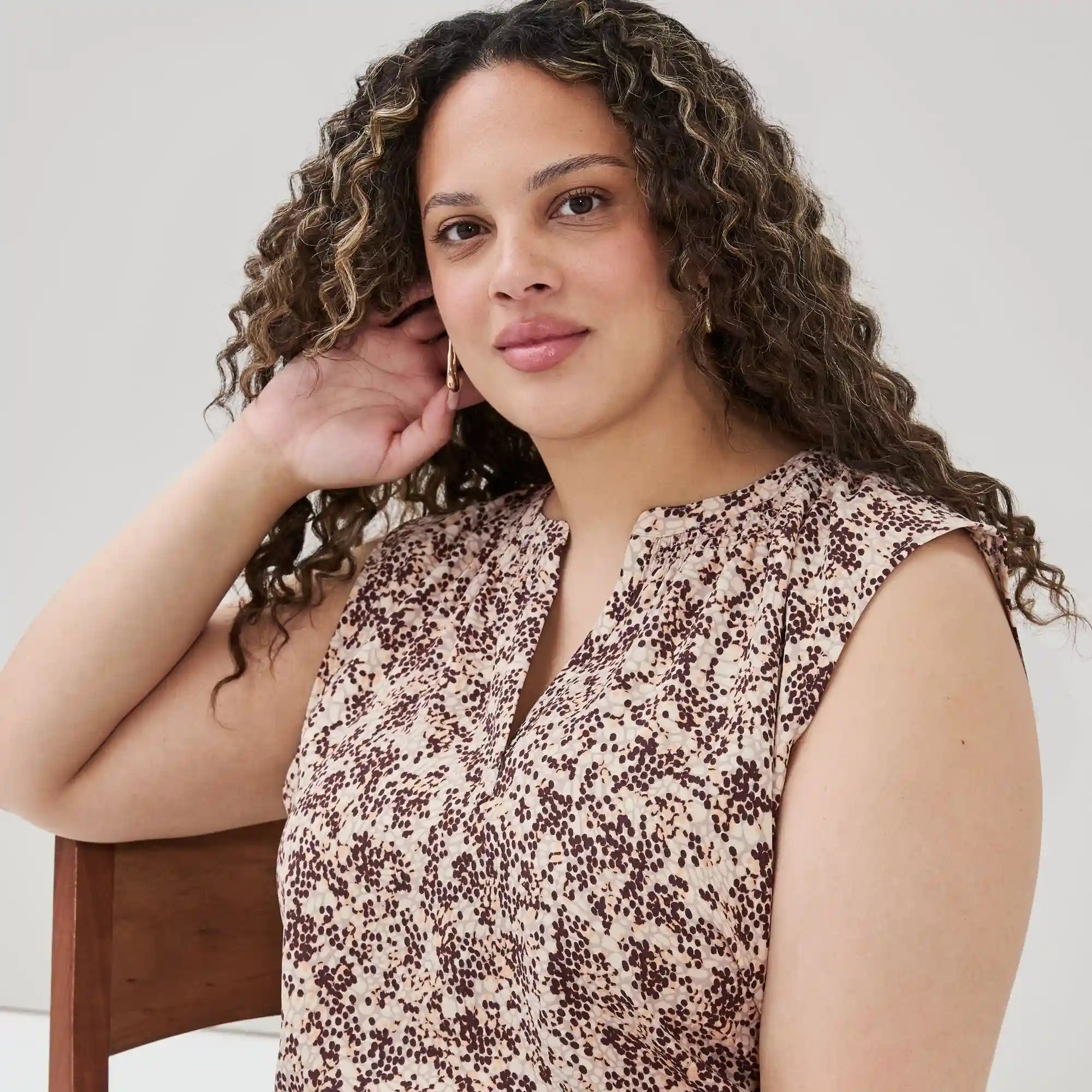 Women+ Crepe Printed Sleeveless Top