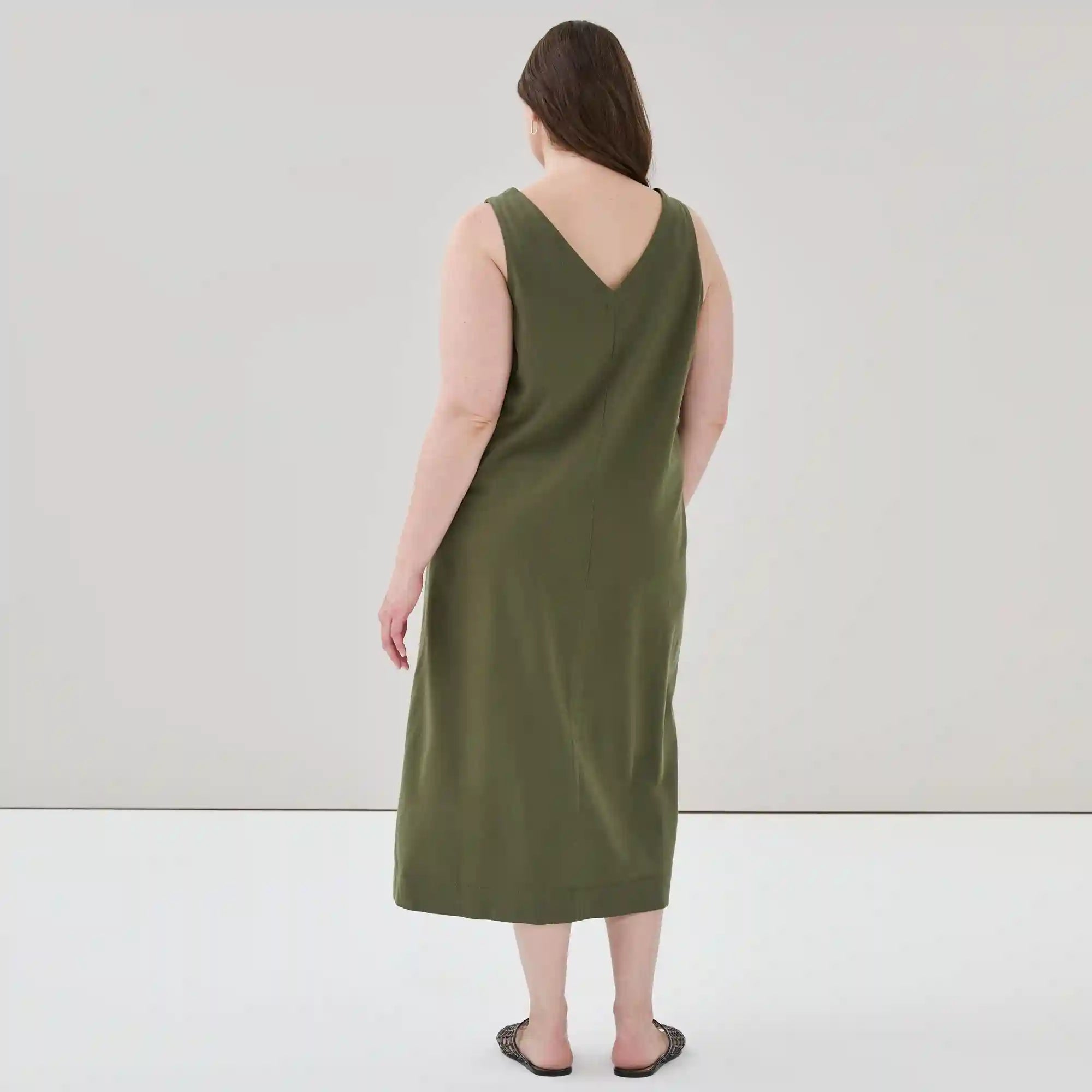 Women+ Button Front Midi Tank Dress
