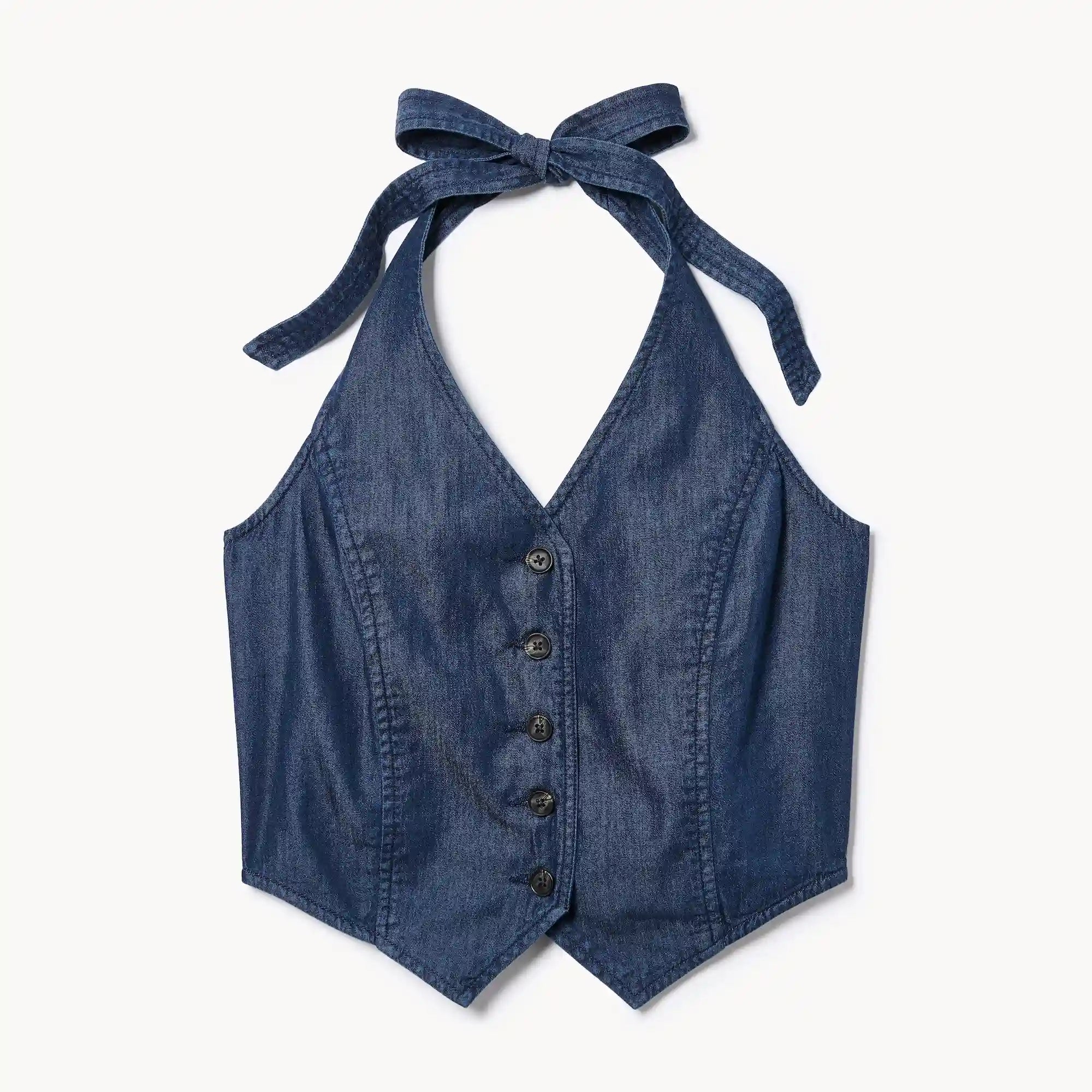 Denim Halter Vest