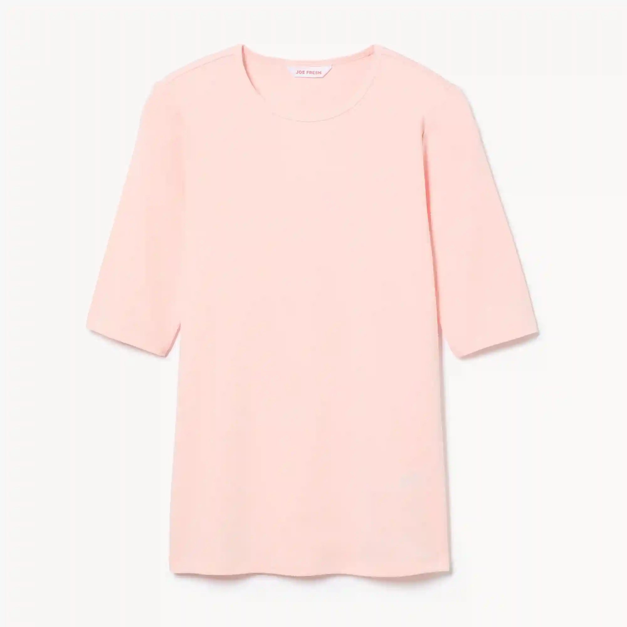 Ribbed Quarter Sleeve T-Shirt