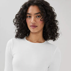 Ribbed Quarter Sleeve T-Shirt