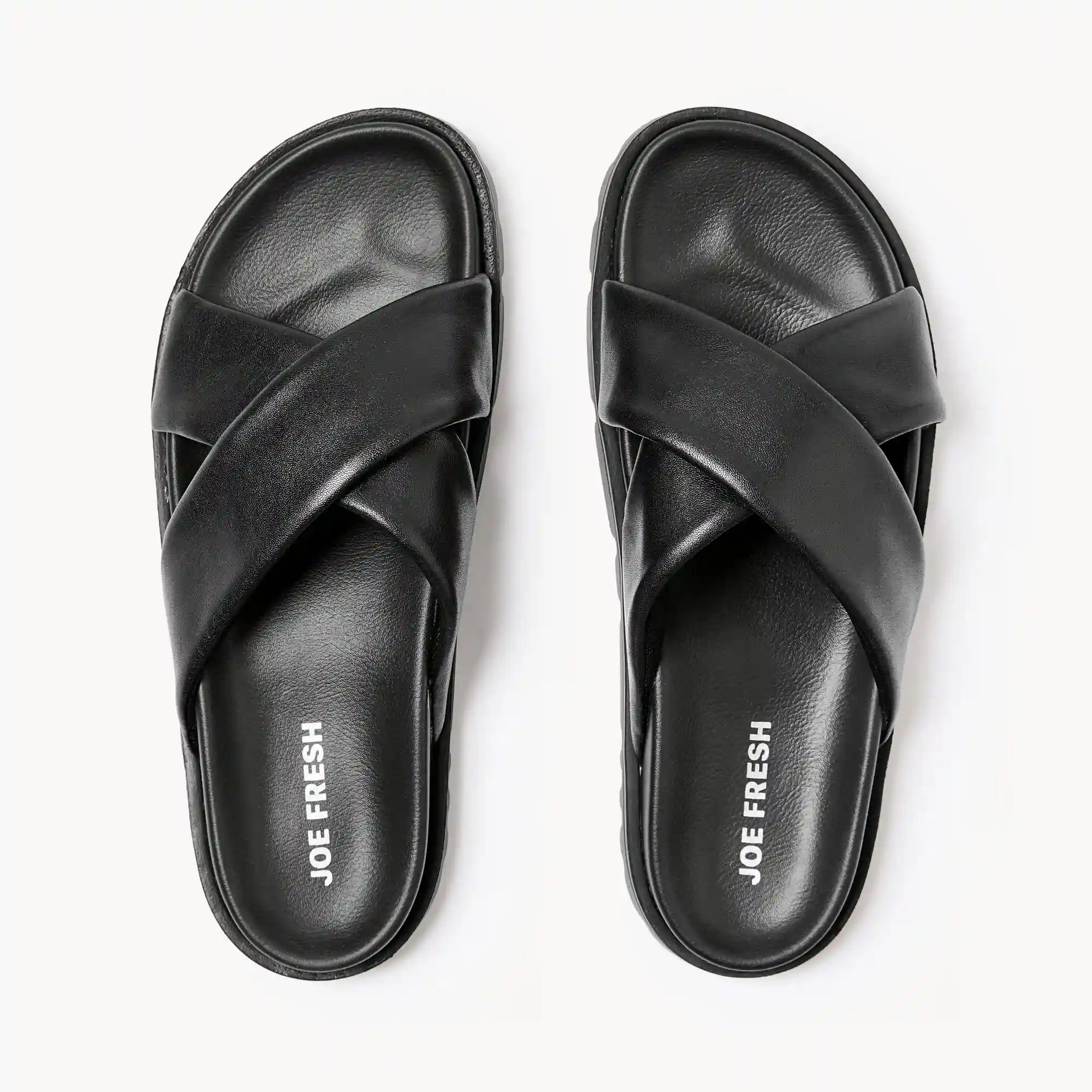 Faux Leather Crisscross Sandals