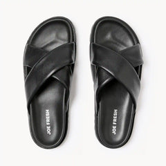 Faux Leather Crisscross Sandals