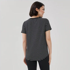 Active Scoop Neck Striped T-Shirt