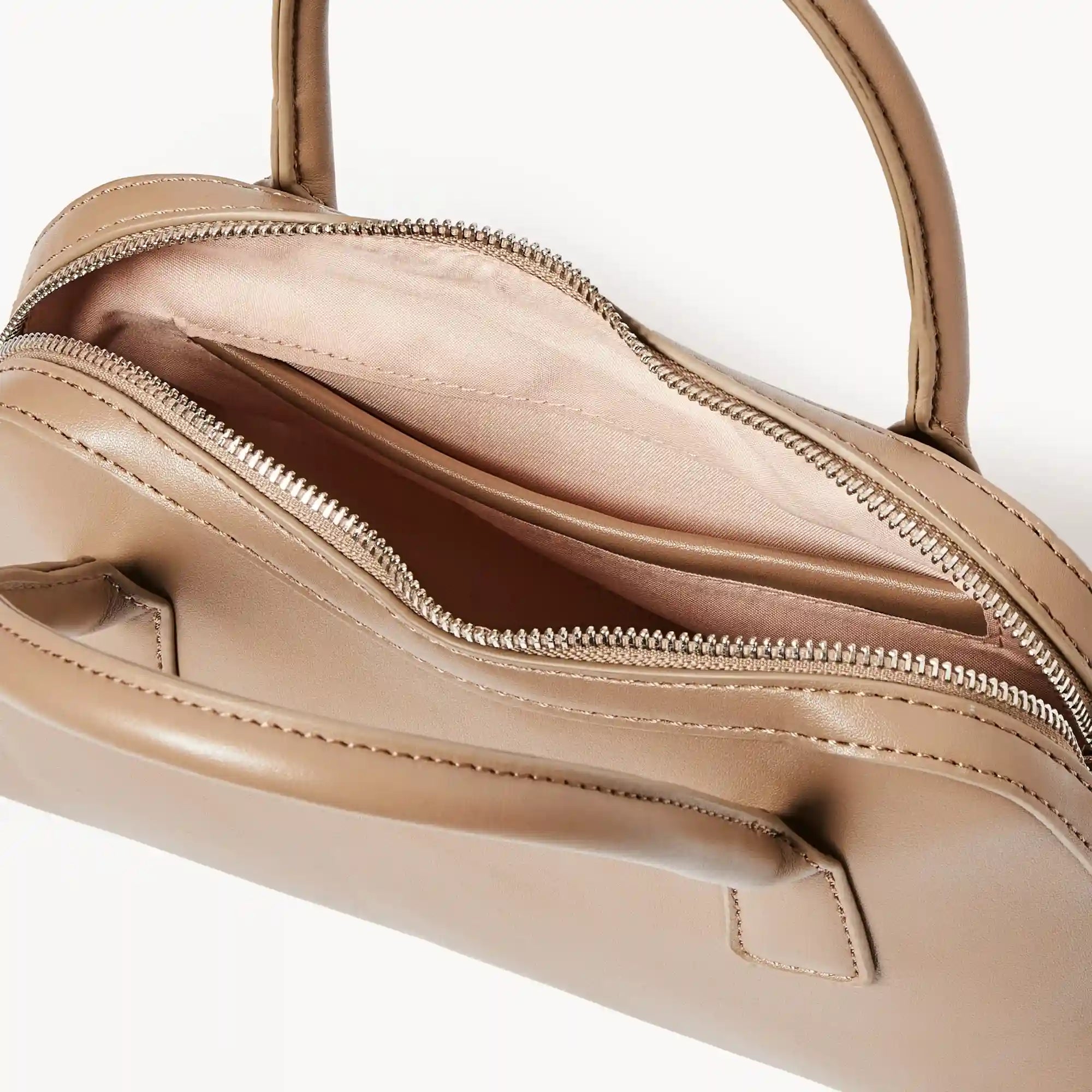 Faux Leather Top Handle Bag