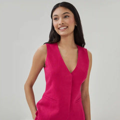 Linen Blend Vest