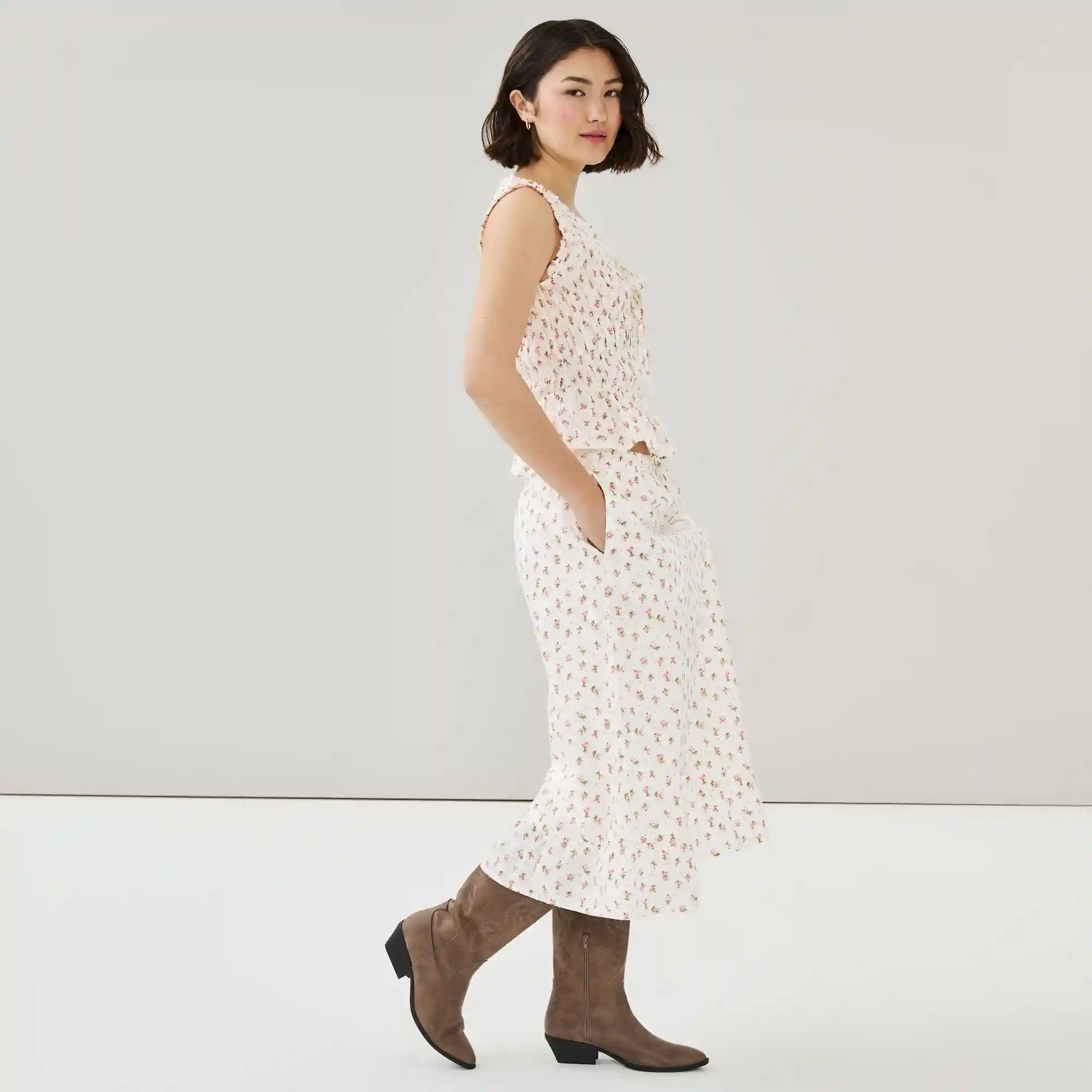 Printed Midi Skirt