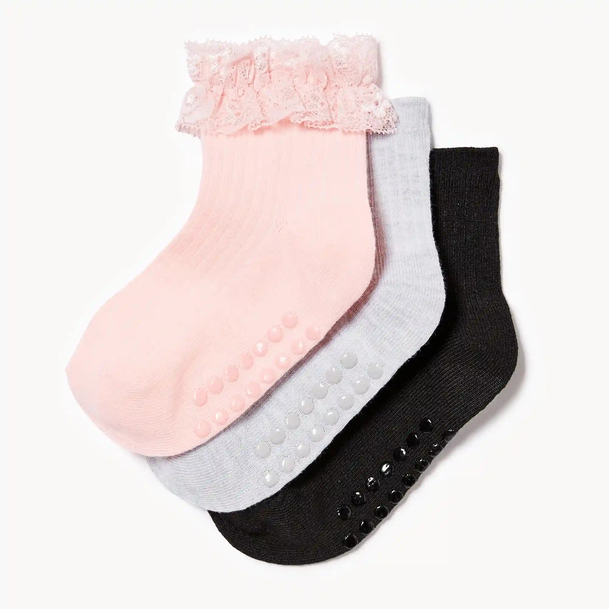 Toddler Girls' 3-Pack Quarter-Crew Socks