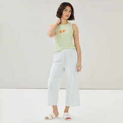 Seersucker Cropped Sleep Pant