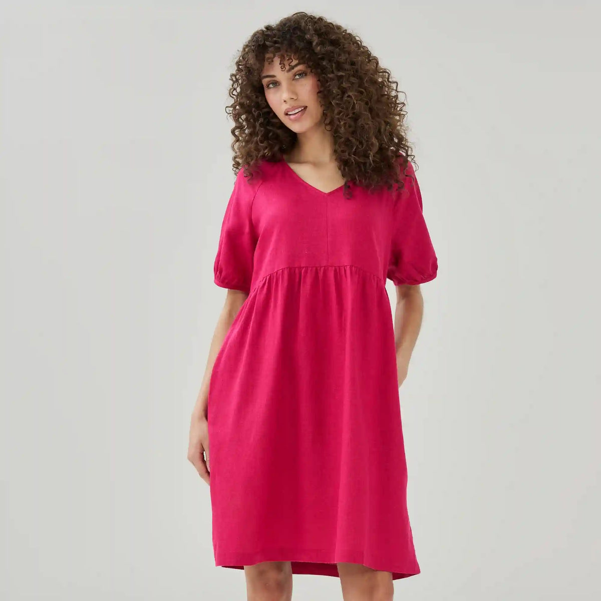 Puff Sleeve Midi Dress