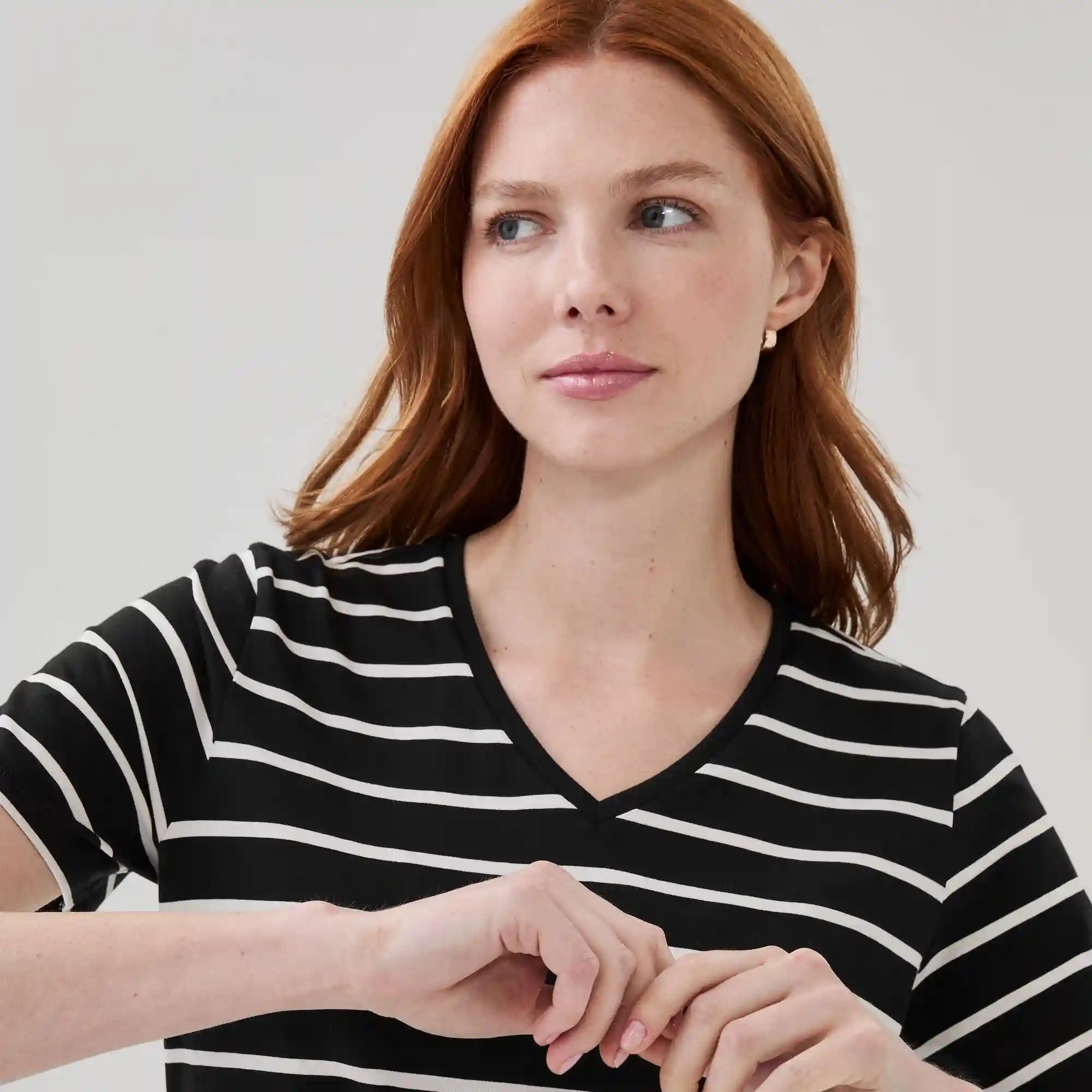 V-Neck Striped T-Shirt
