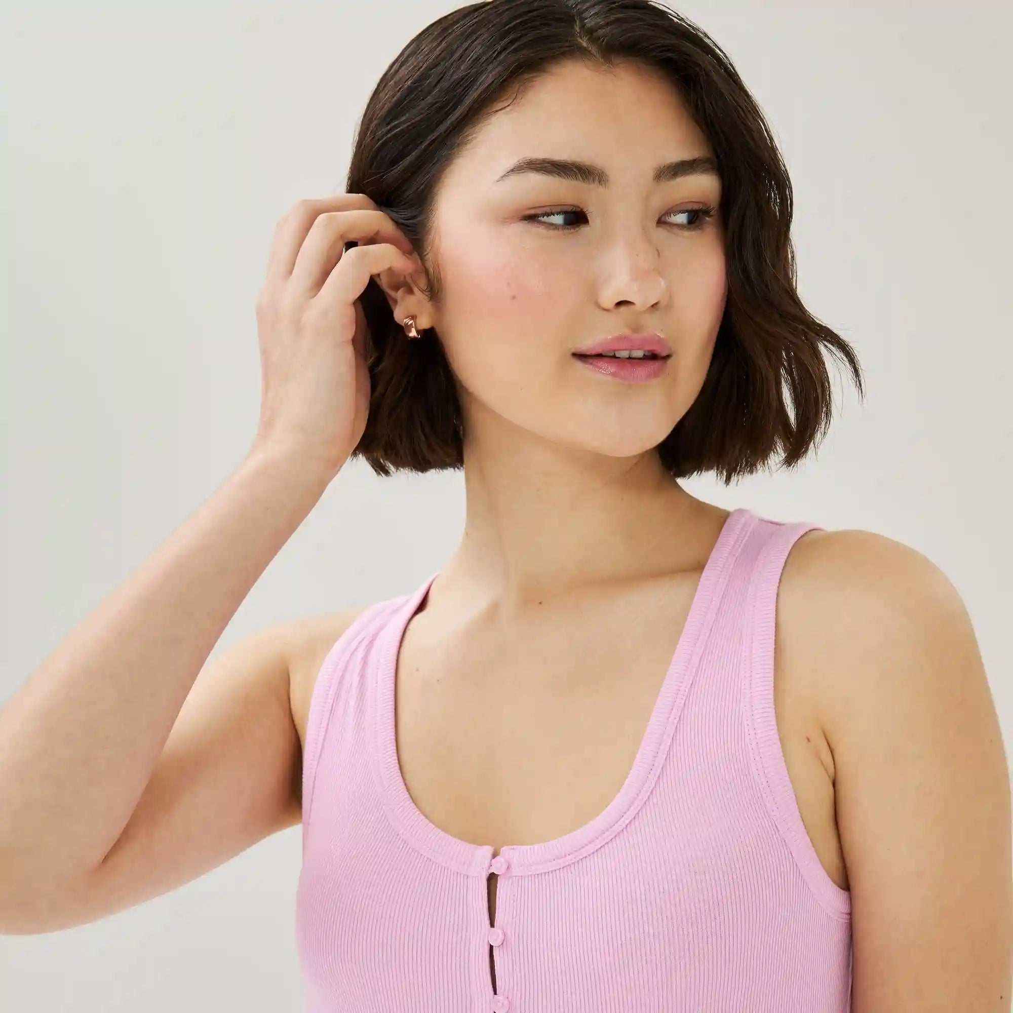 Modal Ribbed Henley Sleep Tank