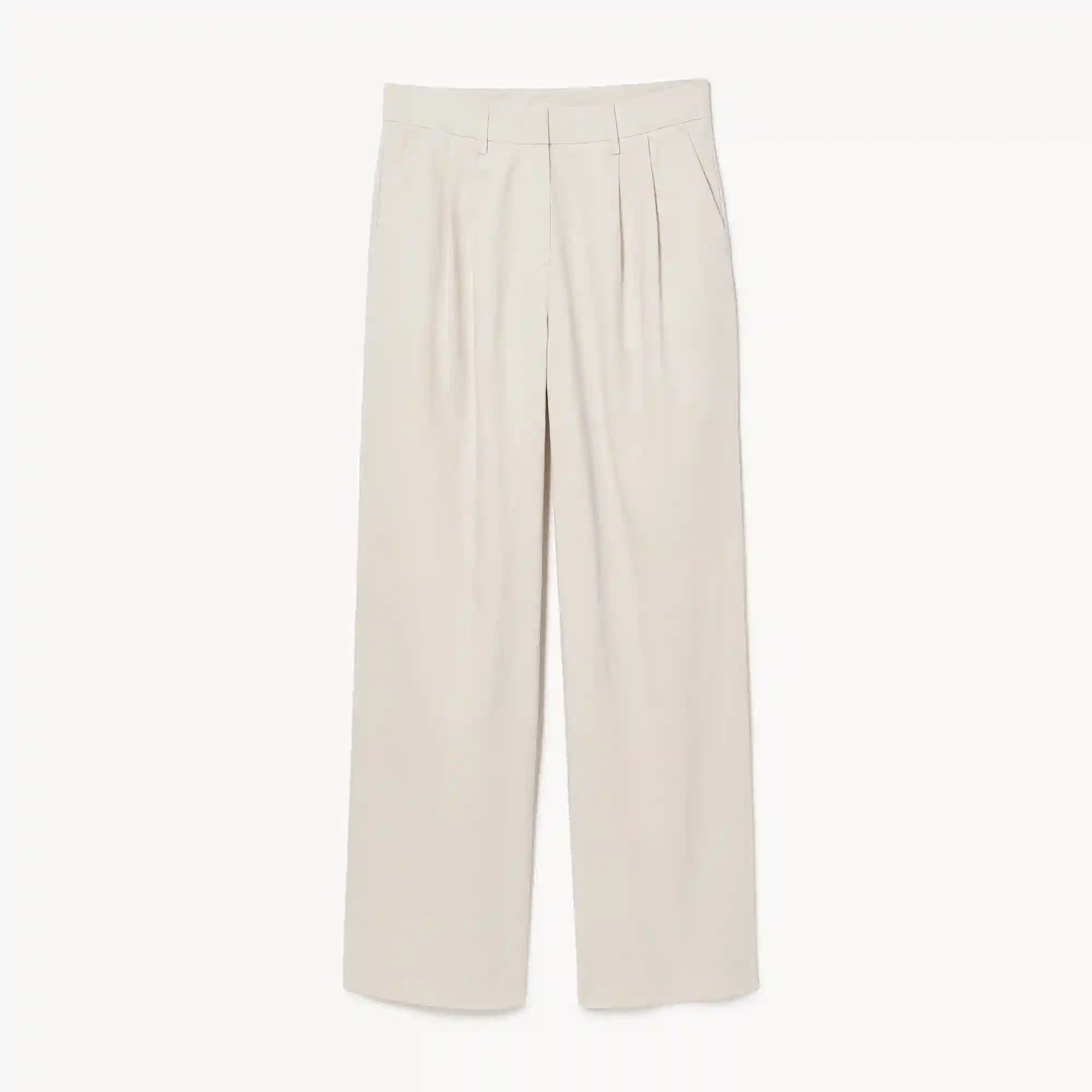 Linen Blend Pleated Trouser