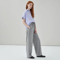 Wide Leg Pull-On Suit Pant