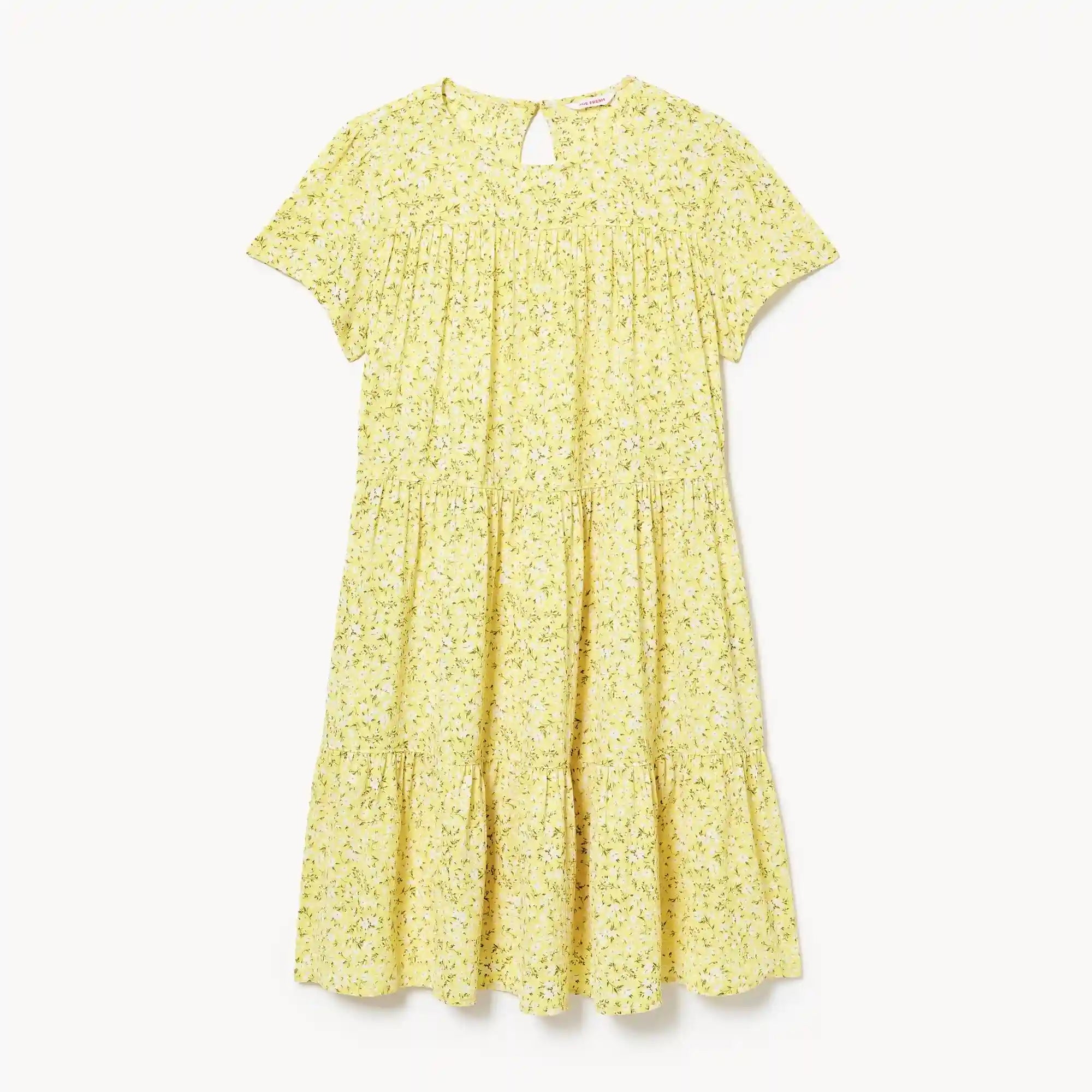Printed Short Sleeve Tiered Dress