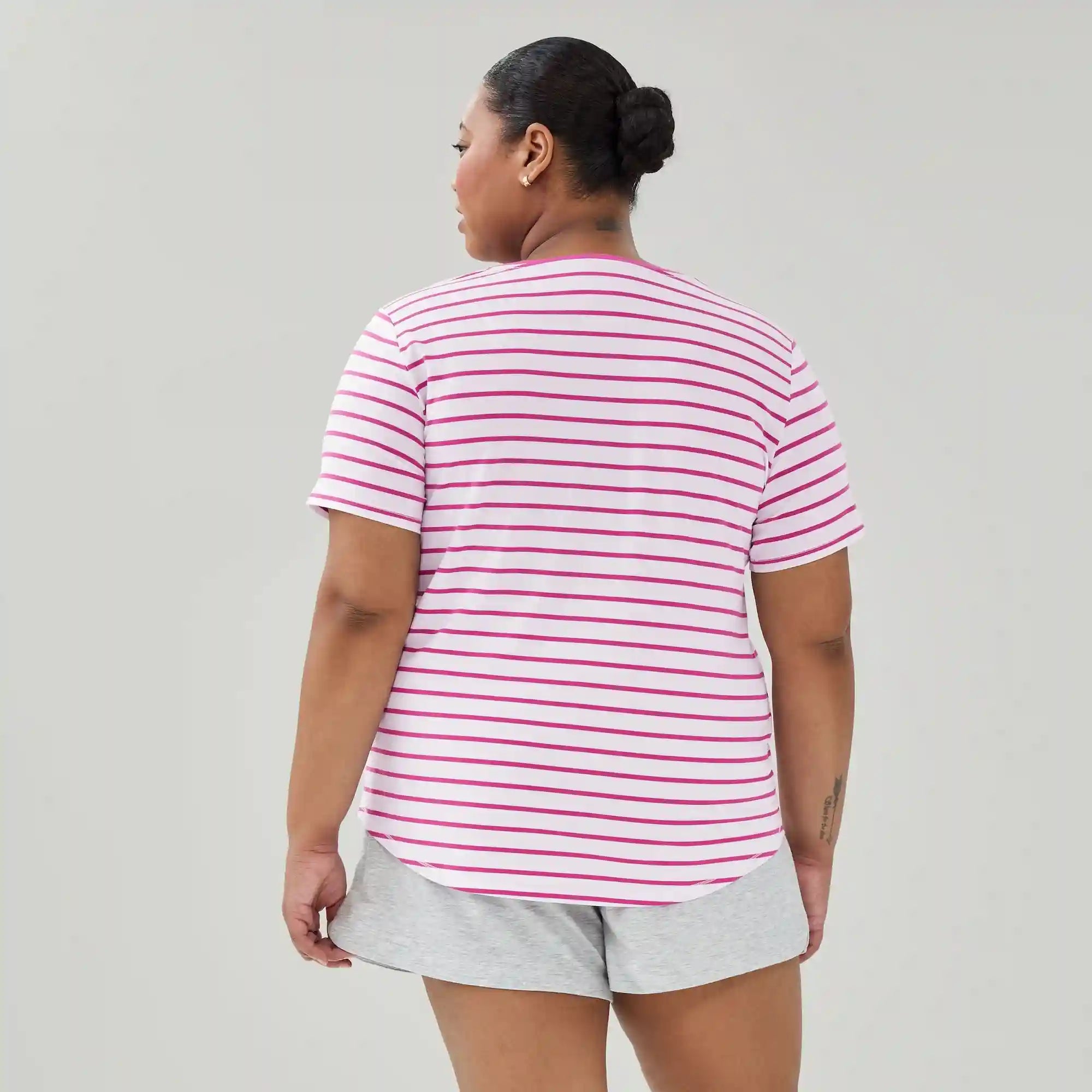 Women+ Active Striped V-Neck T-Shirt