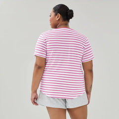 Women+ Active Striped V-Neck T-Shirt
