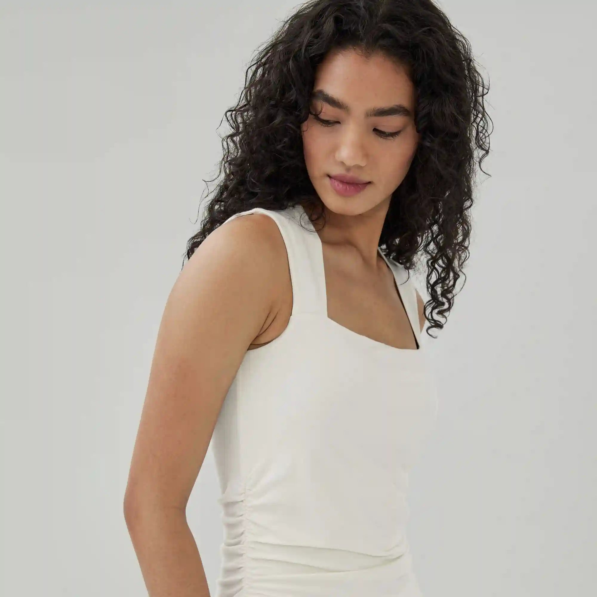 Ruched Square Neck Tank