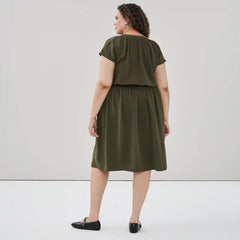 Women+ Crepe Short Sleeve Dress