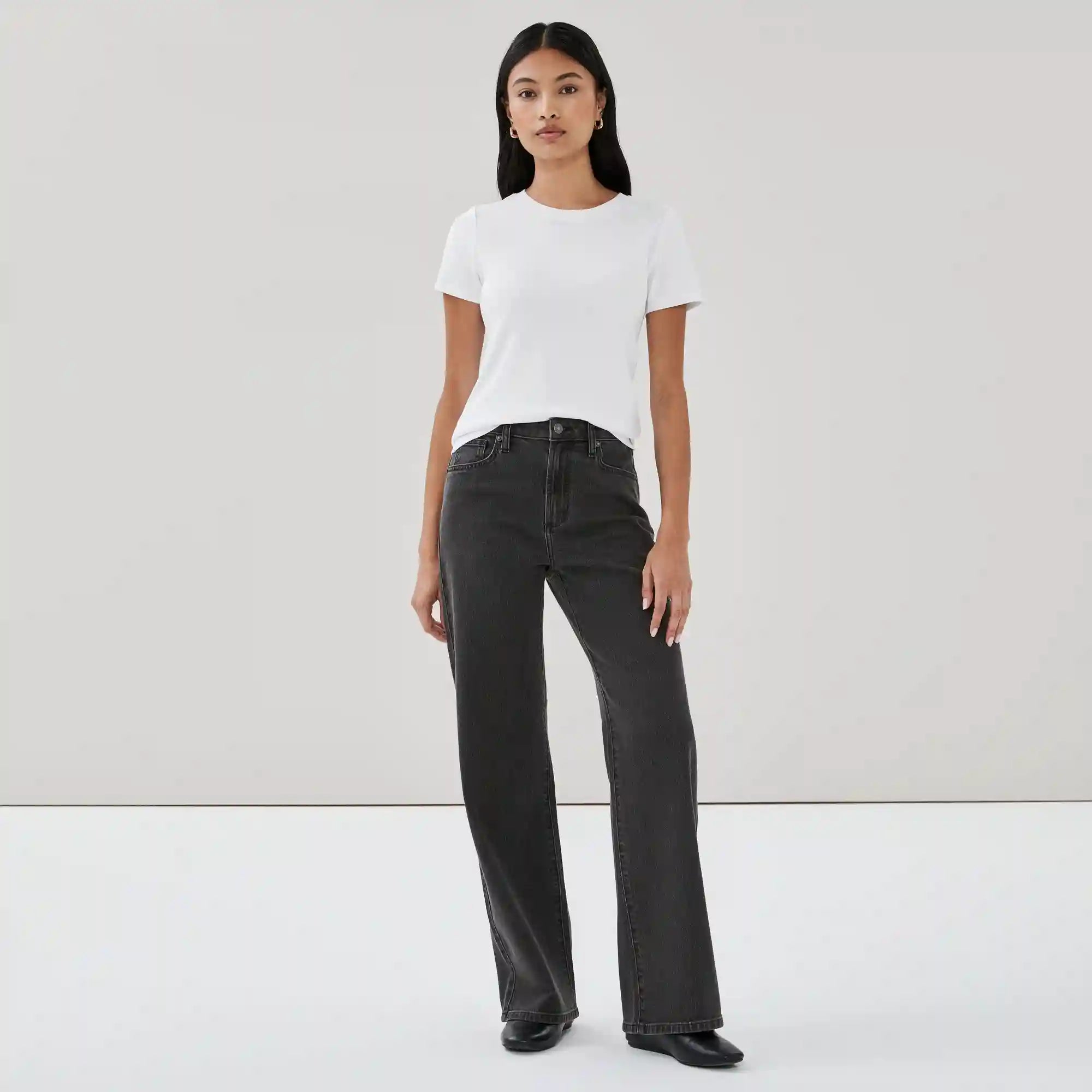 Black Wash Wide Leg Jean